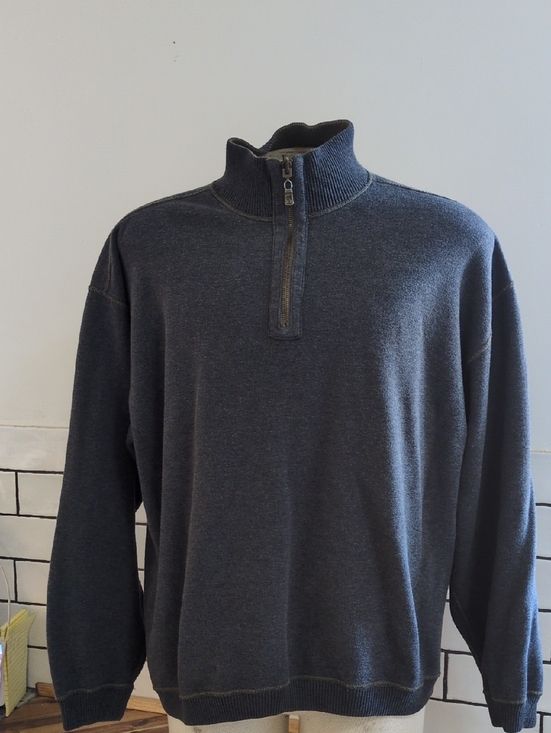 Tommy Bahama Other - Tommy Bahama Men's quarter zip Sweater - Reversible Charcoal/light green